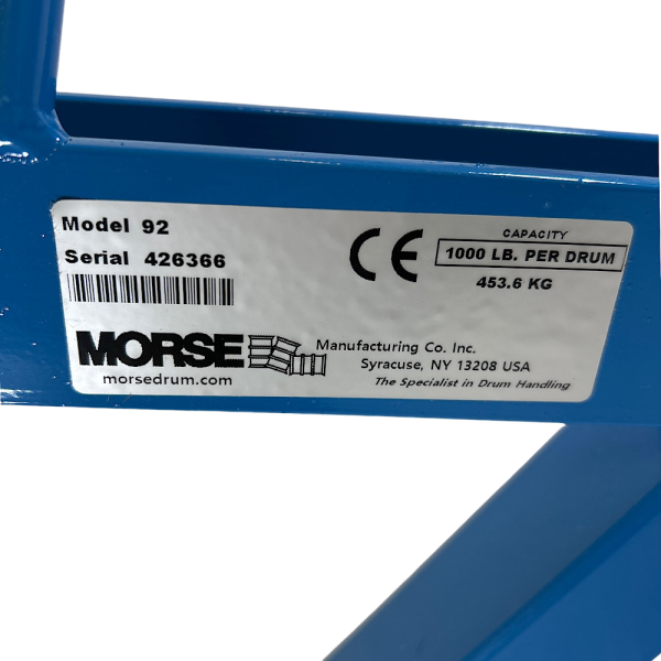 Morse 92 30-1/2" 30 to 85 Gal 1000 Lb 2 Grip Points Steel Metal Drum Lifter - Image 4