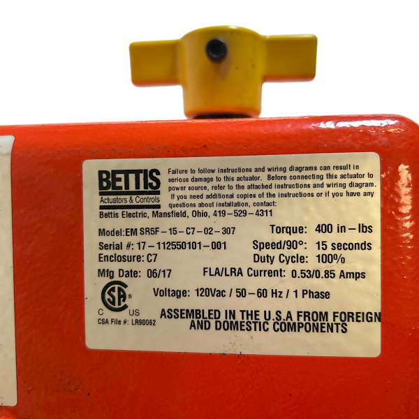 Bettis EM SR5F-15-C7-02-307/070 Actuator