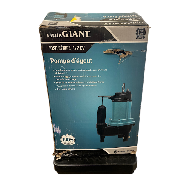 Little Giant 511431 2" Max Dia 1/2HP 115V 60Hz 1PH 11A Cast Iron Sewage Pump - Image 3