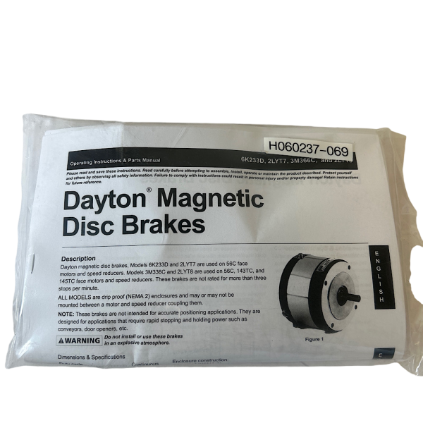 Dayton 3M366C 115/208-230V 1PH Dripproof C-Face Magnetic Disc Brake - Image 4