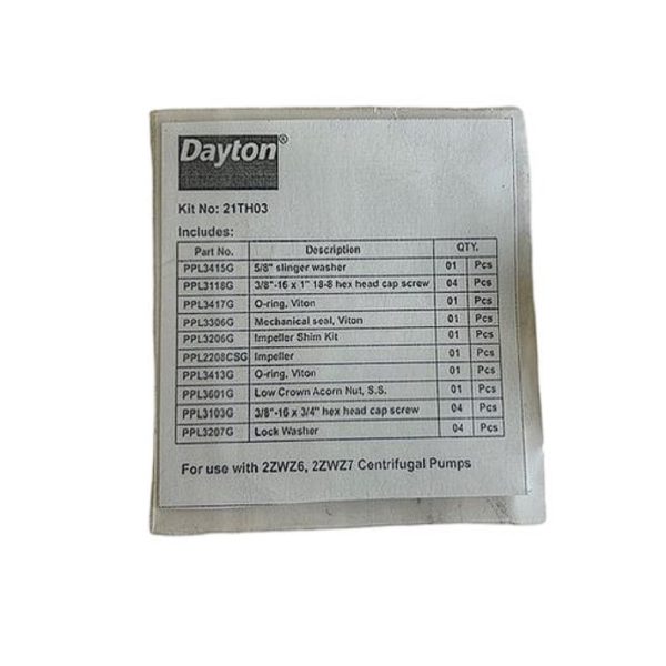 Dayton 21TH03 Viton Repair Kit Compatible with Straight Centrifugal - Image 3