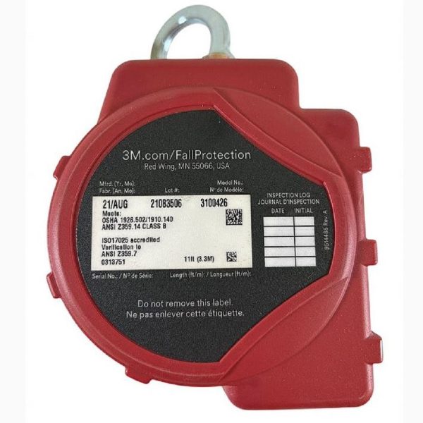 3M Protecta 3100426 11' Zinc Plated Steel Red Self Retracting Lifeline - Image 3