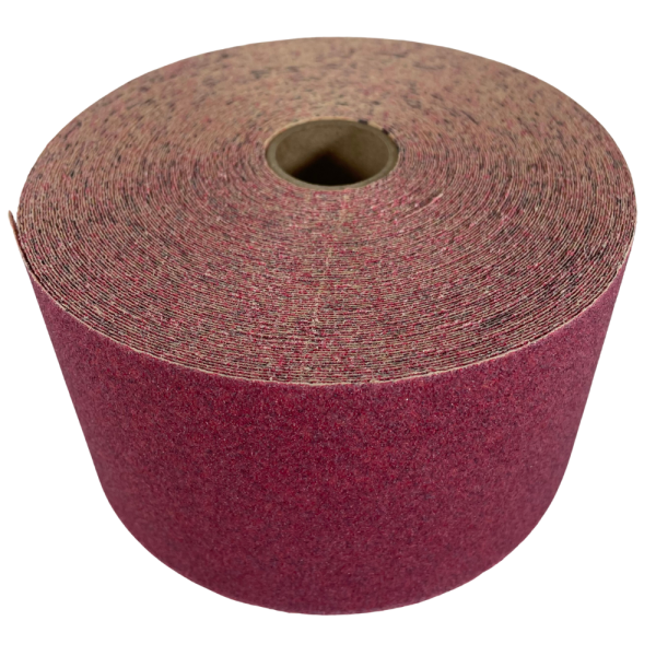 3M 01688 2-3/4" x 25 Yard P80 Grit AO Red Abrasive Stikit Sheet Roll - Image 3