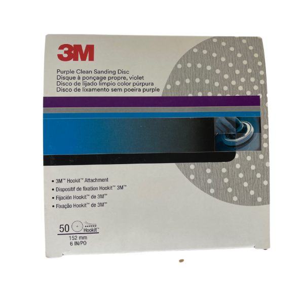 3M 30761 6" P600 Grit 334U Purple Clean Sanding Abrasive Disc (Box of 50) - Image 4