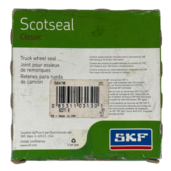 SKF 32470 3.250" x 4.501" x 0.672" SCOT1 Solid Nitrile Rubber Oil Seal - Image 5