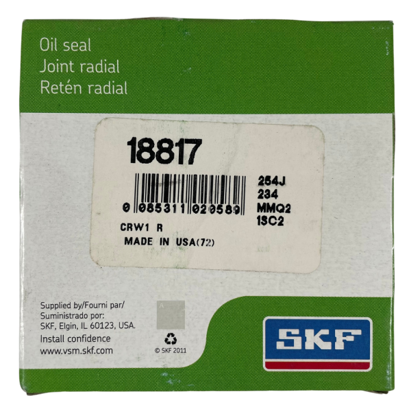SKF 18817 1.875" x 3" x 0.313" Single Lip CRW1 Nitrile Rotary Shaft Seal - Image 5