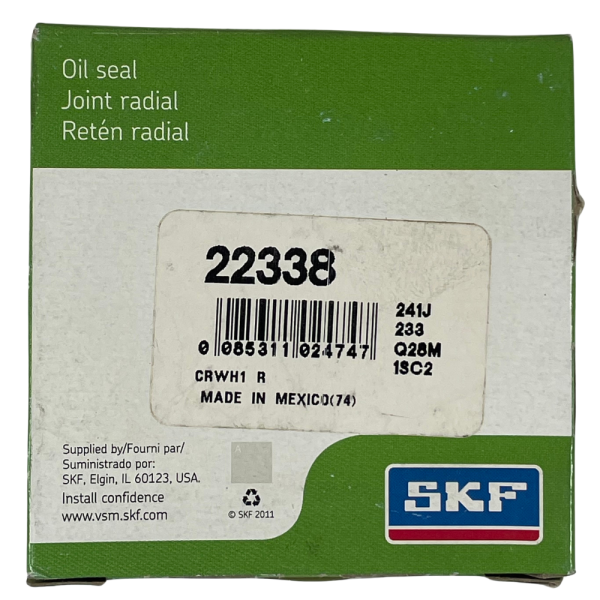 SKF 22338 2.250" x 2.997" x 0.438" Single Lip CRWH1 Nitrile Oil Seal - Image 5