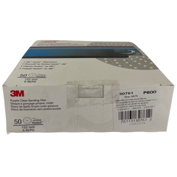 3M 30761 6" P600 Grit 334U Purple Clean Sanding Abrasive Disc (Box of 50) - Image 5