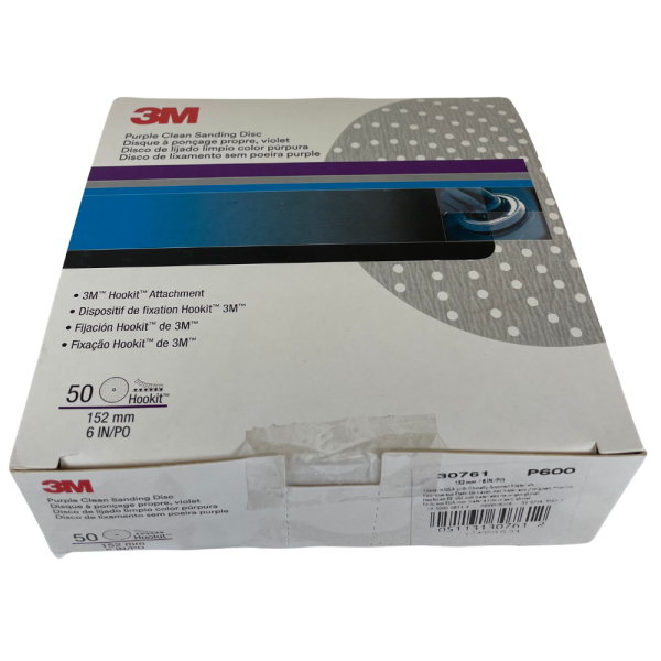 3M 30761 6" P600 Grit 334U Purple Clean Sanding Abrasive Disc (Box of 50) - Image 6
