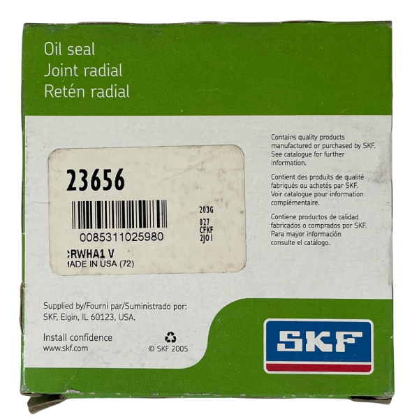SKF 23656 2.375" x 3.125" x 0.438" CRWHA1 Double Lip Fluoro Rubber Oil Seal - Image 5